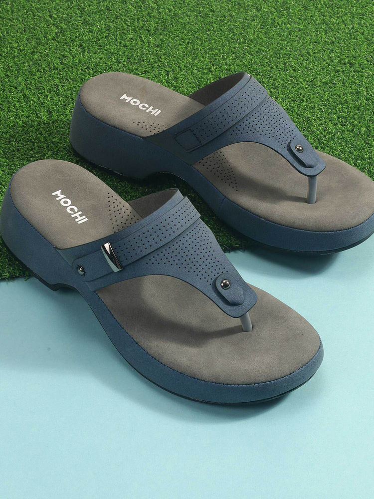 Mochi Women Blue Open Casual Sandals-image-34