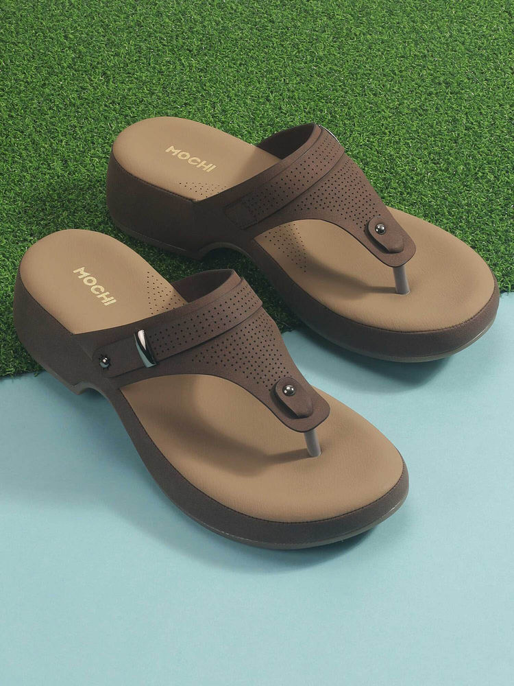 Mochi Women Brown Open Casual Sandals-image-28