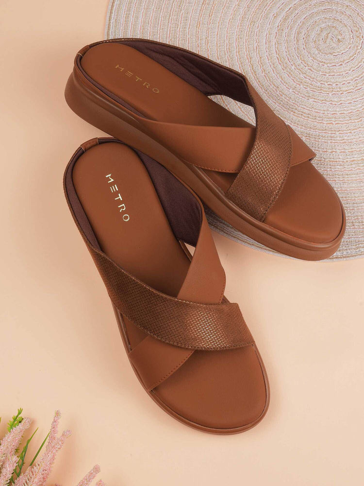 Metro Women Brown Open Casual Sandals-image-22