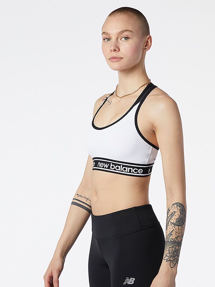 New Balance White Solid/Plain Regular Sports Bra-picture-28