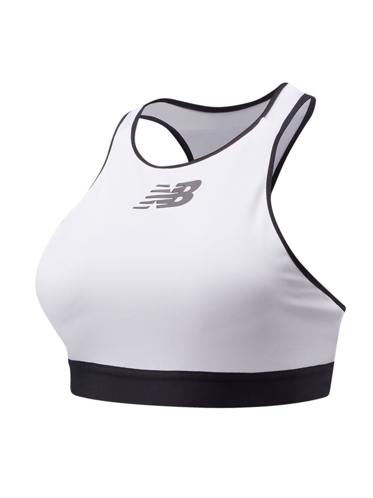 New Balance White Solid/Plain Regular Sports Bra-picture-20