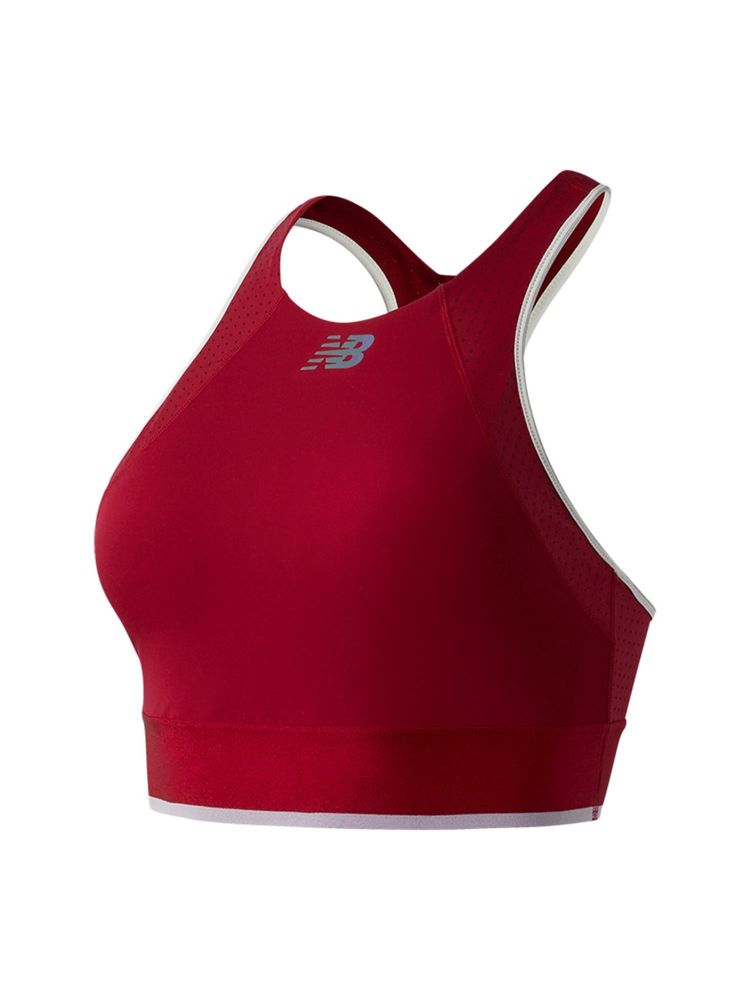New Balance Burgundy Solid/Plain Regular Sports Bra-picture-10