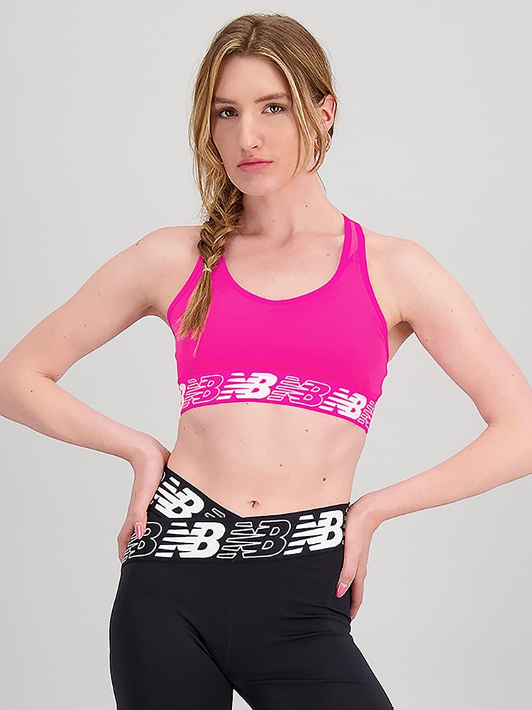 New Balance Pink Solid/Plain Regular Sports Bra-picture-17