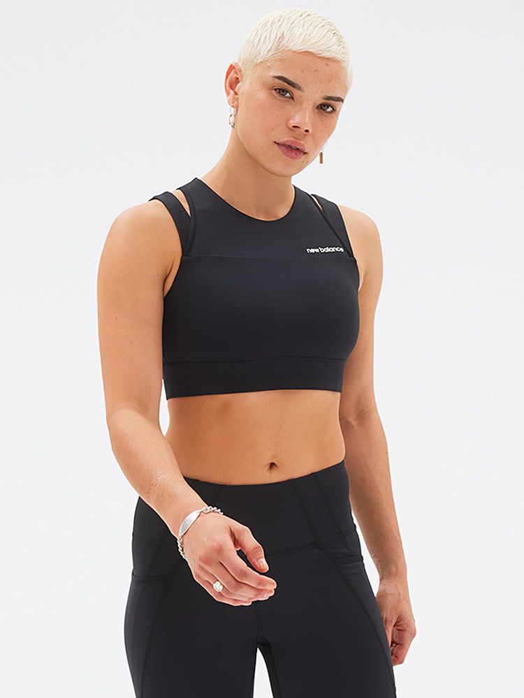 New Balance Black Solid/Plain Regular Sports Bra-picture-17