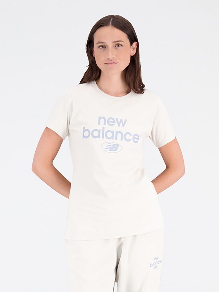 New Balance Cream Solid/Plain Round Neck T-Shirt-image-46