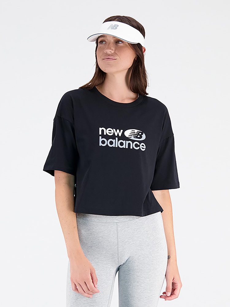 New Balance Black Solid/Plain Round Neck T-Shirt-picture-24