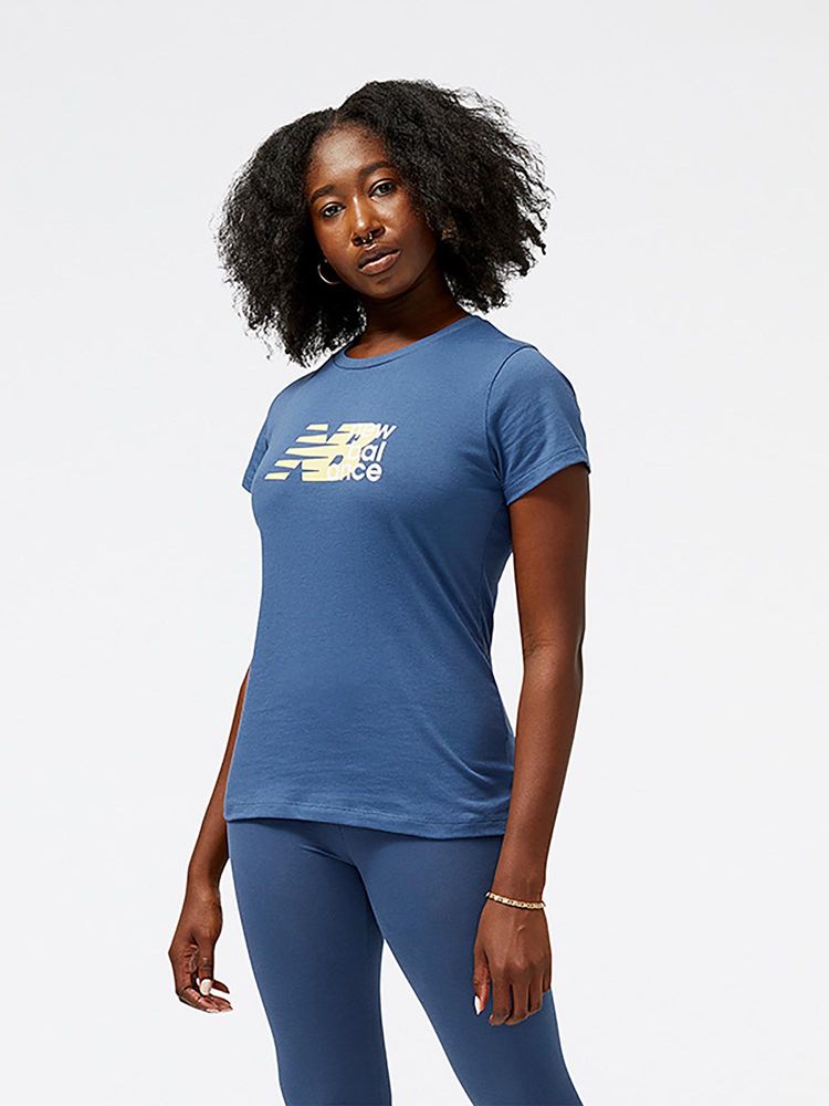 New Balance Navy Blue Solid/Plain Round Neck T-Shirt-picture-24