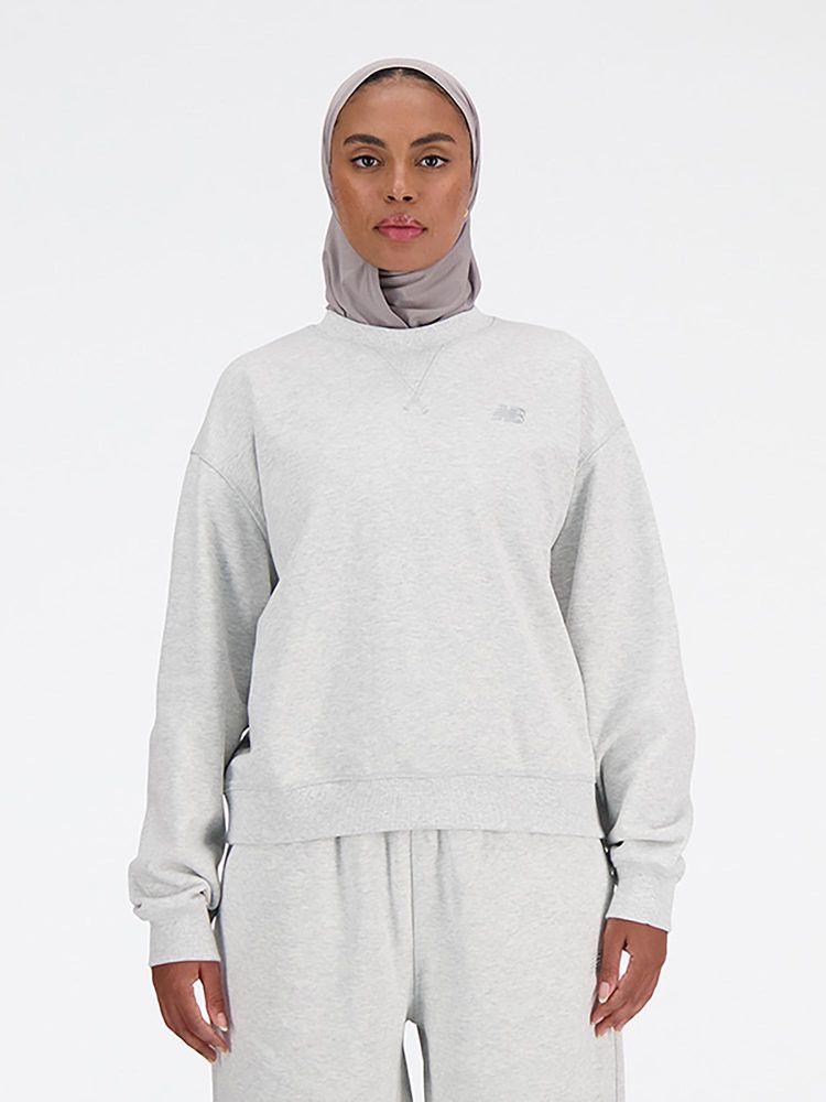 New Balance Grey Solid/Plain Round Neck Sweatshirt-picture-19
