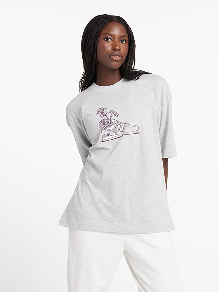 New Balance Grey Printed Round Neck T-Shirt-image-8