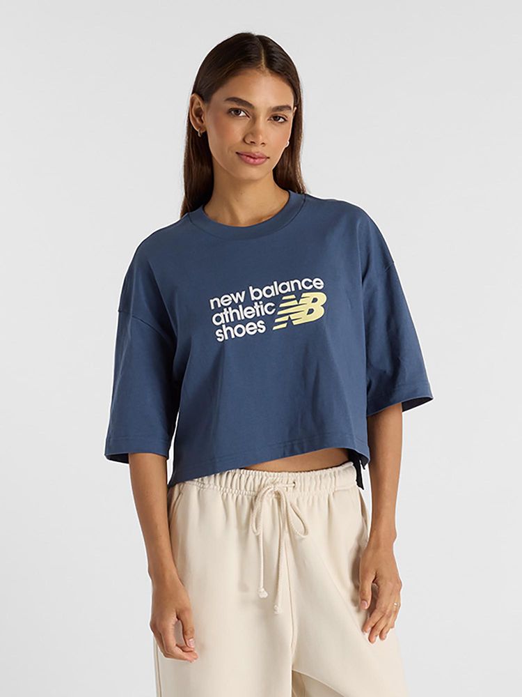 New Balance Navy Blue Typography Round Neck T-Shirt-picture-12