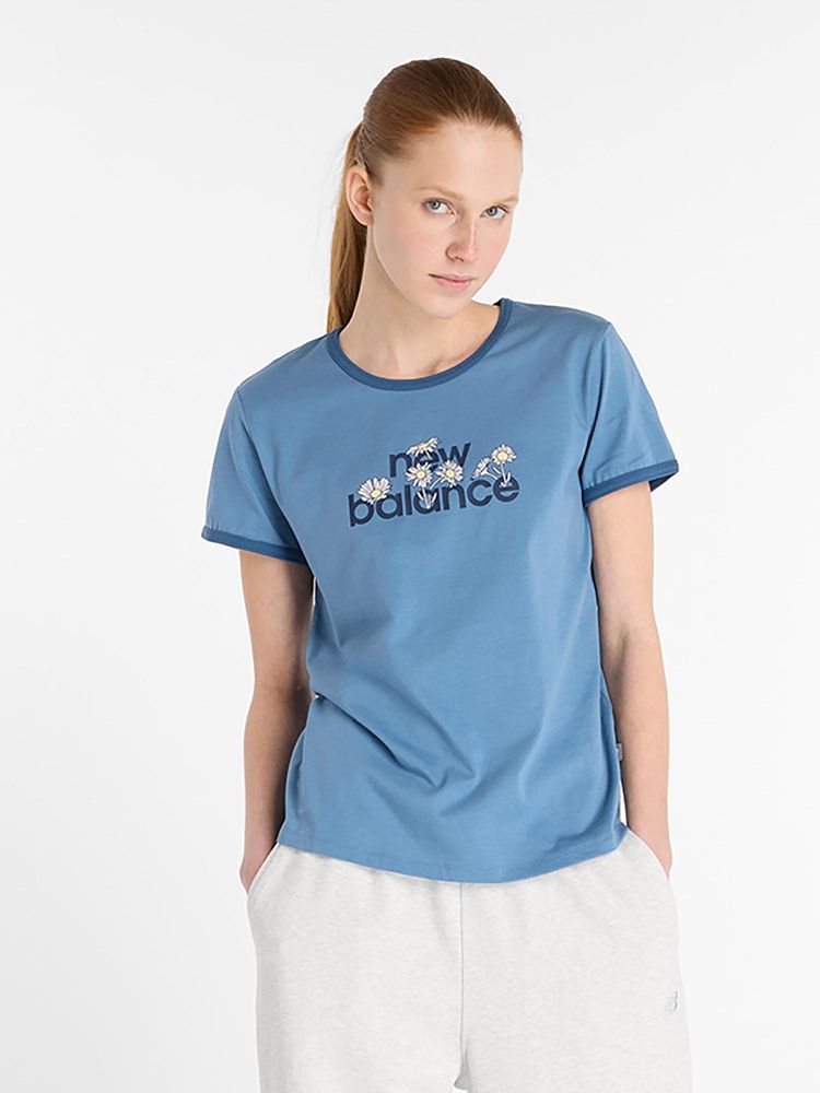 New Balance Navy Blue Typography Round Neck T-Shirt-picture-13