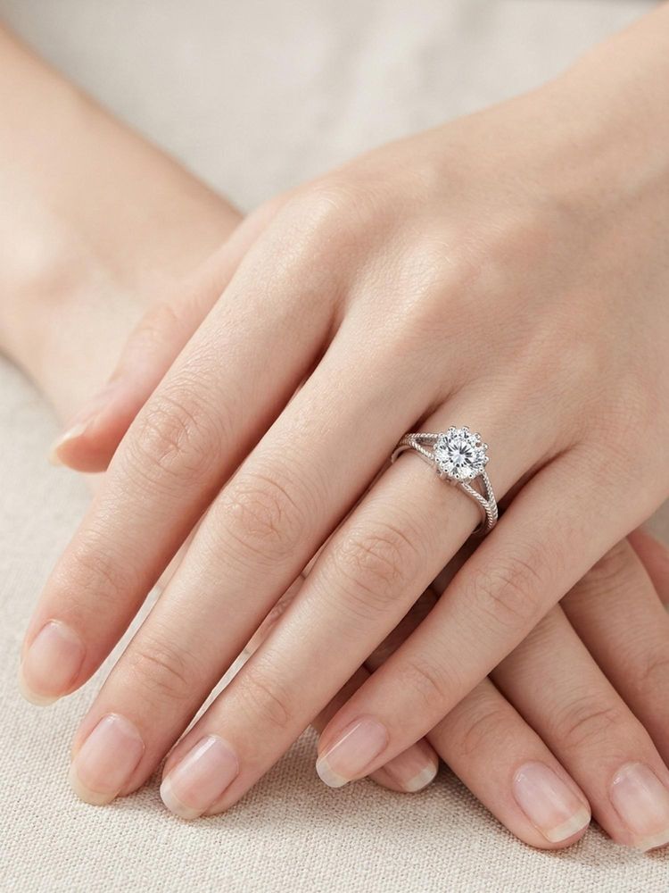 925 SILLER Pure Round Crown Set Rope Ring-image-8