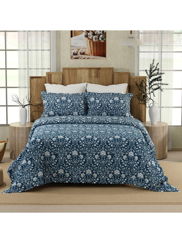 Layers 200 Tc Adorn Floral Bedsheet with Pillow Covers (King)-image-47