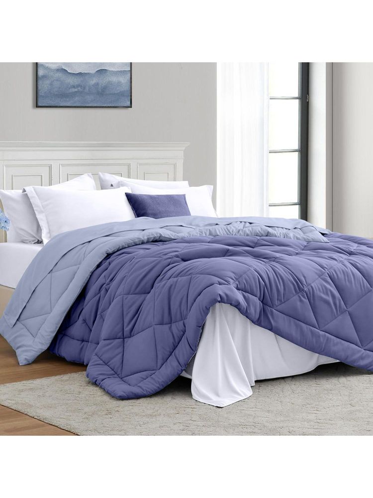 Indra's Lavender 100% Microfibre 150 Gsm Double Reversible Comforter-picture-17