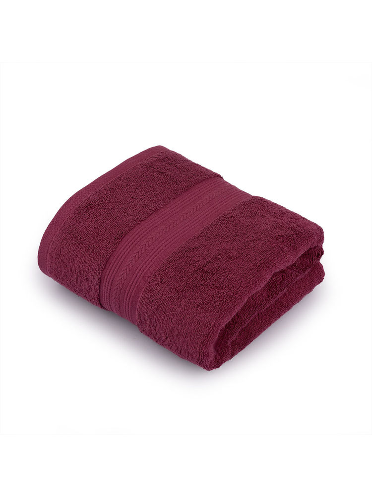 Himeya 100% Cotton Bath Towel 500 Gsm- Wine Red-picture-10