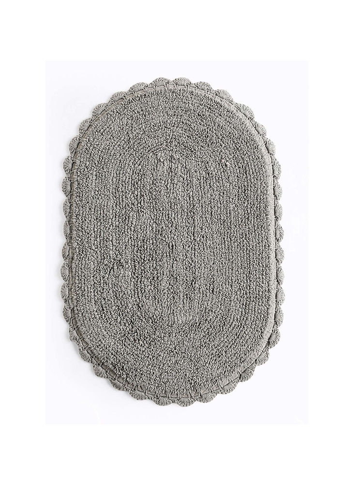 Sashaa World Reversible Oval Shaped Bathroom Rug- Grey-picture-25