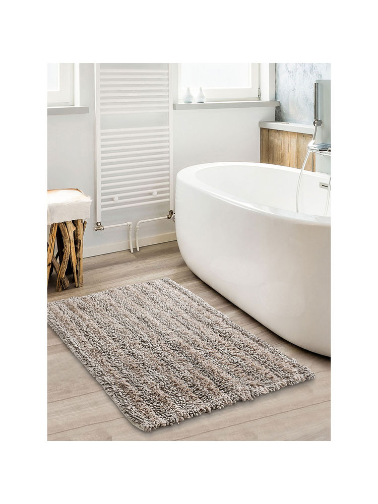 Sashaa World Brown Tufted Striped Bathroom Rug Pack Of 2-picture-20