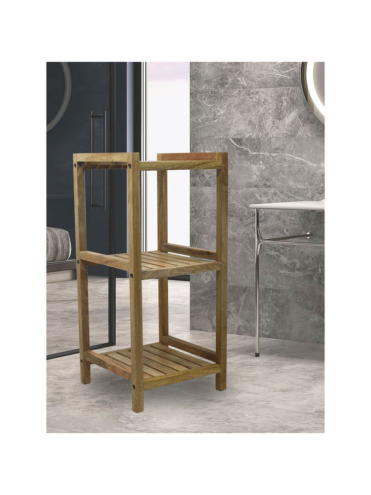 Metalsmith 3 Shelves Kitchen Rack Mango Wood 3 Tier Organizer For Kitchen, Multipurpose Racks-picture-25