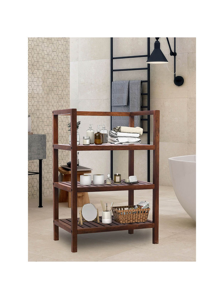 Metalsmith 4 Shelves Kitchen Rack Mango Wood 4 Tier Organizer For Kitchen, Multipurpose Racks-picture-16