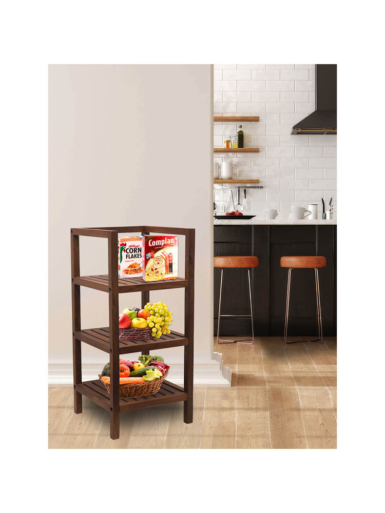 Metalsmith 4 Shelves Kitchen Rack Mango Wood 4 Tier Organizer For Kitchen, Multipurpose Racks-picture-17