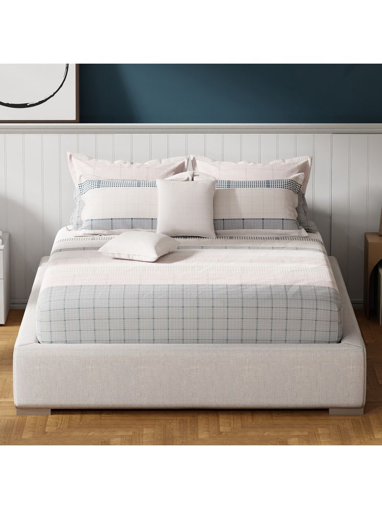 Boutique Living Royal Essence Fashion Colours Cotton Multicolor Geometrical Bedsheet Set (King)-image-6