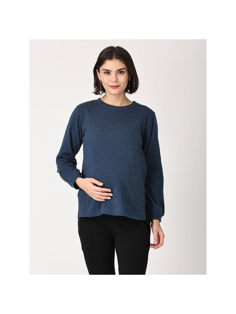 The Mom Store Shooting Star Maternity Sweatshirt with Nursing-picture-22