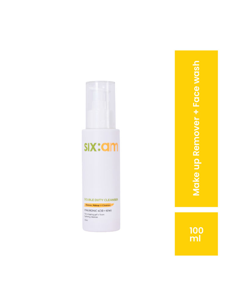 sixam glow SIX AM Double Duty Cleanser & Makeup Remover, Hyaluronic Acid, Kiwi & Oats, Anti-Acne Face Wash-picture-22