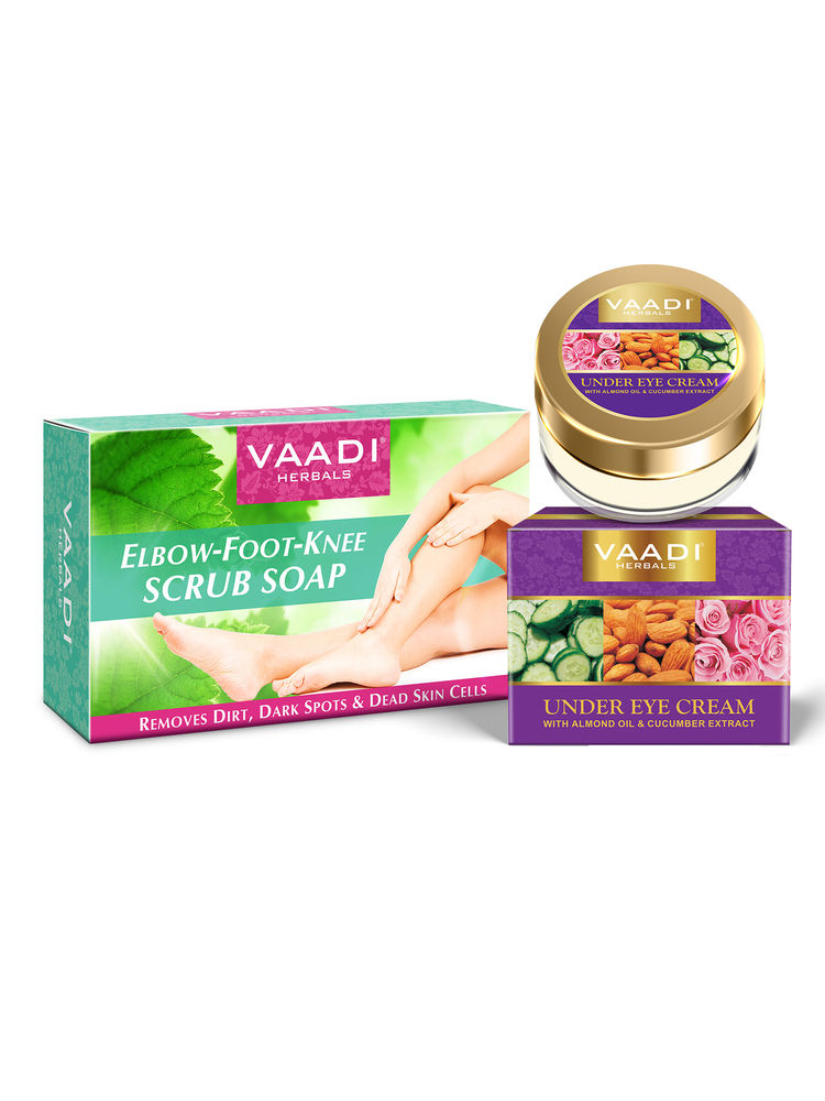 Vaadi Herbals Elbow-Foot-Knee Scrub Soap & Under Eye Crème Combo