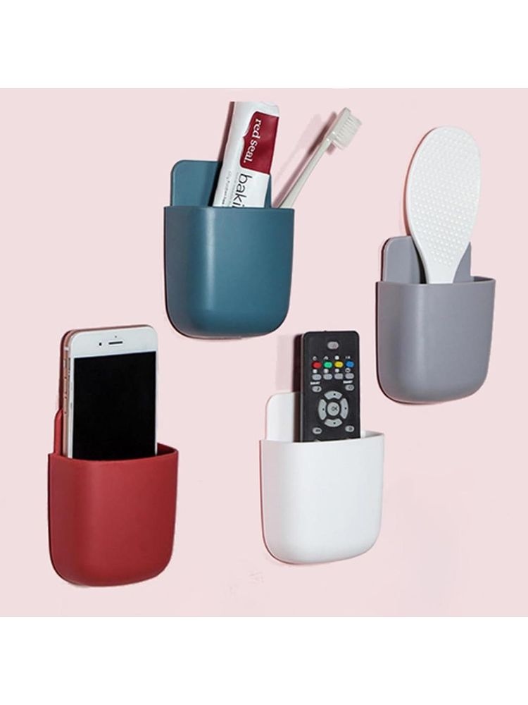 Kuber Industries Mobile Phone Charging Wall Mount Stand, Pack of 4 (Multicolour)-image-6