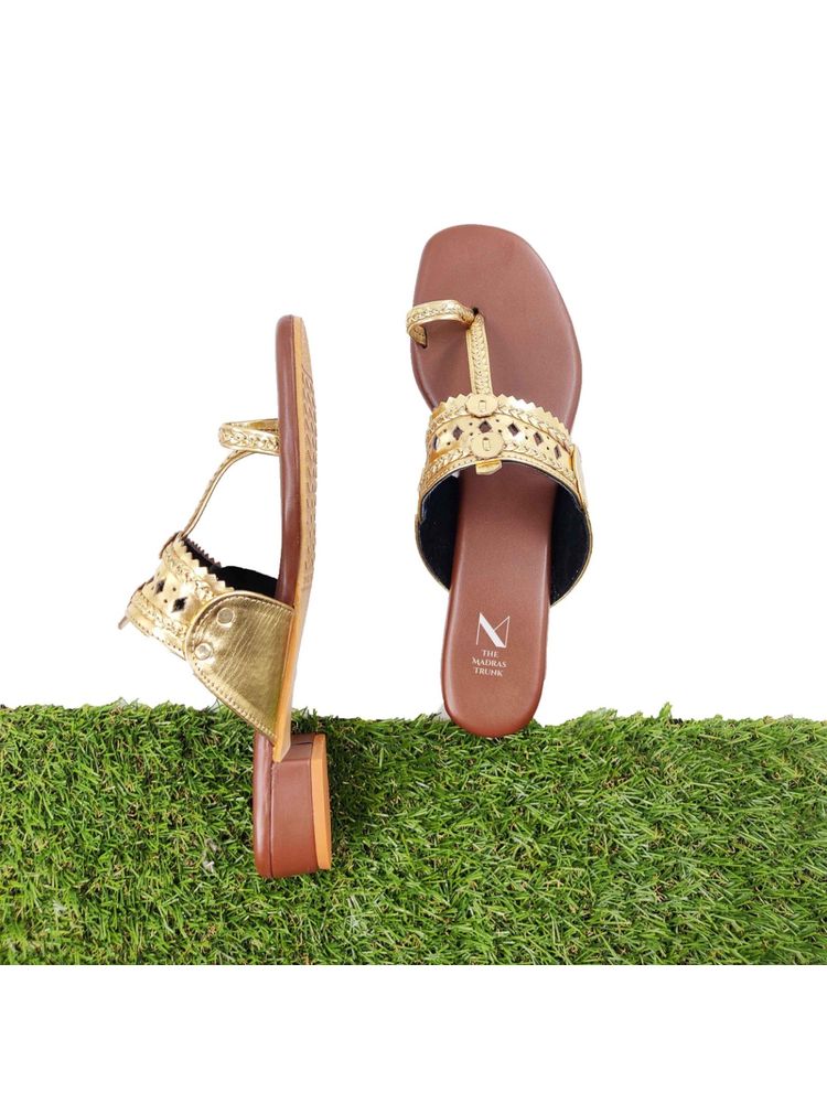 The Madras Trunk Solid Brown Kolhapuris