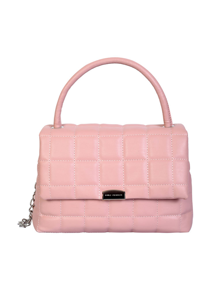 Lino Perros Women's Pink Synthetic Leather Satchel