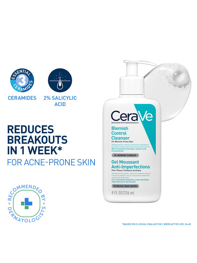 CeraVe Blemish Control Cleanser with 2% Salicylic Acid & Niacinamide for Acne-prone skin-image-22