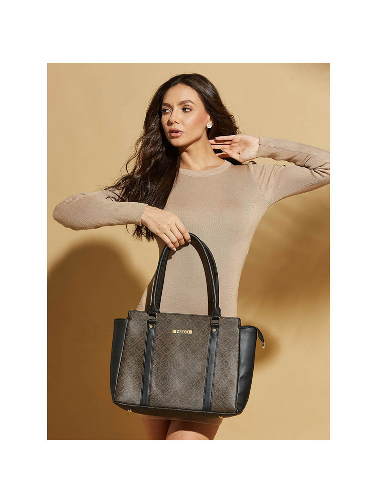 FARGO Stylish Brown Handbag 14 Inch Laptop Handbag (S)-image-35