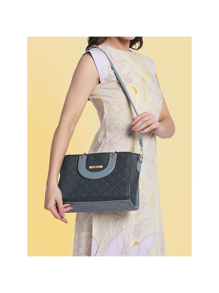 FARGO Women Grey Handbag with Detachable Strap (S)-picture-27