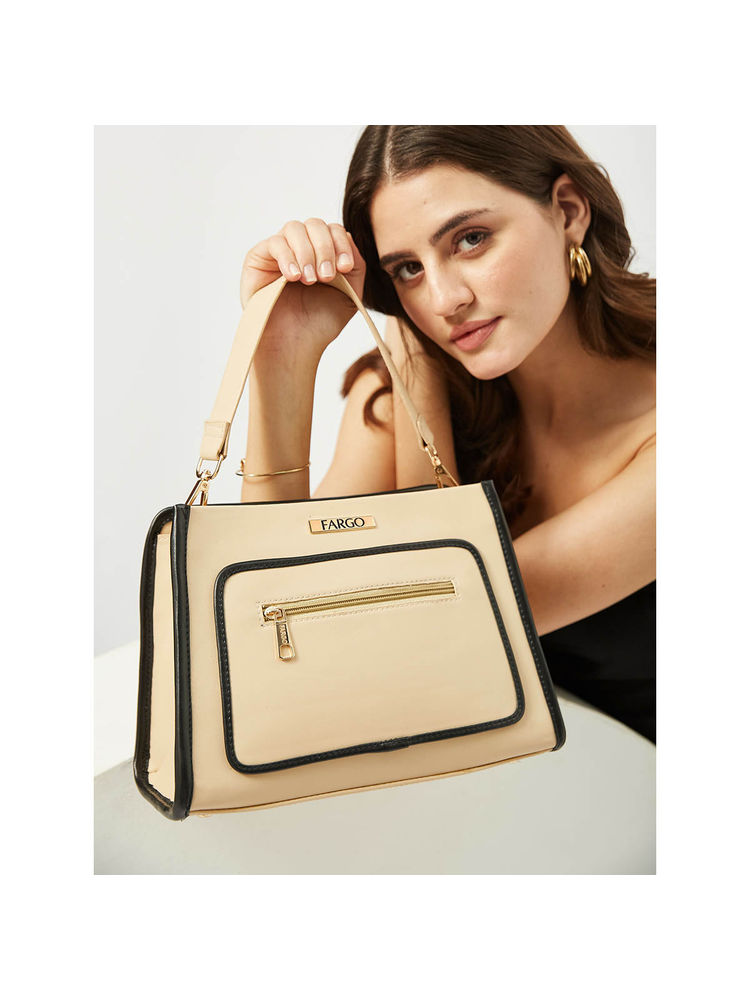 FARGO Mila Beige Handbag with Detachable Strap (S)-picture-24