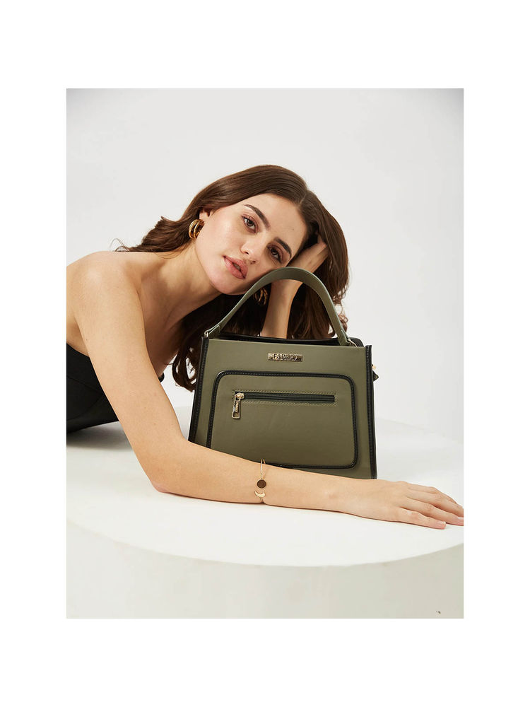 FARGO Mila Green Soft Vegan Leather Handbag (S)-picture-22