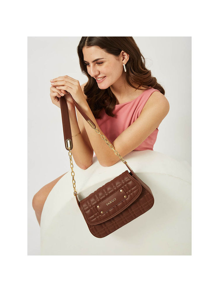 FARGO Aria Brown Shoulder Bag (S)-image-17