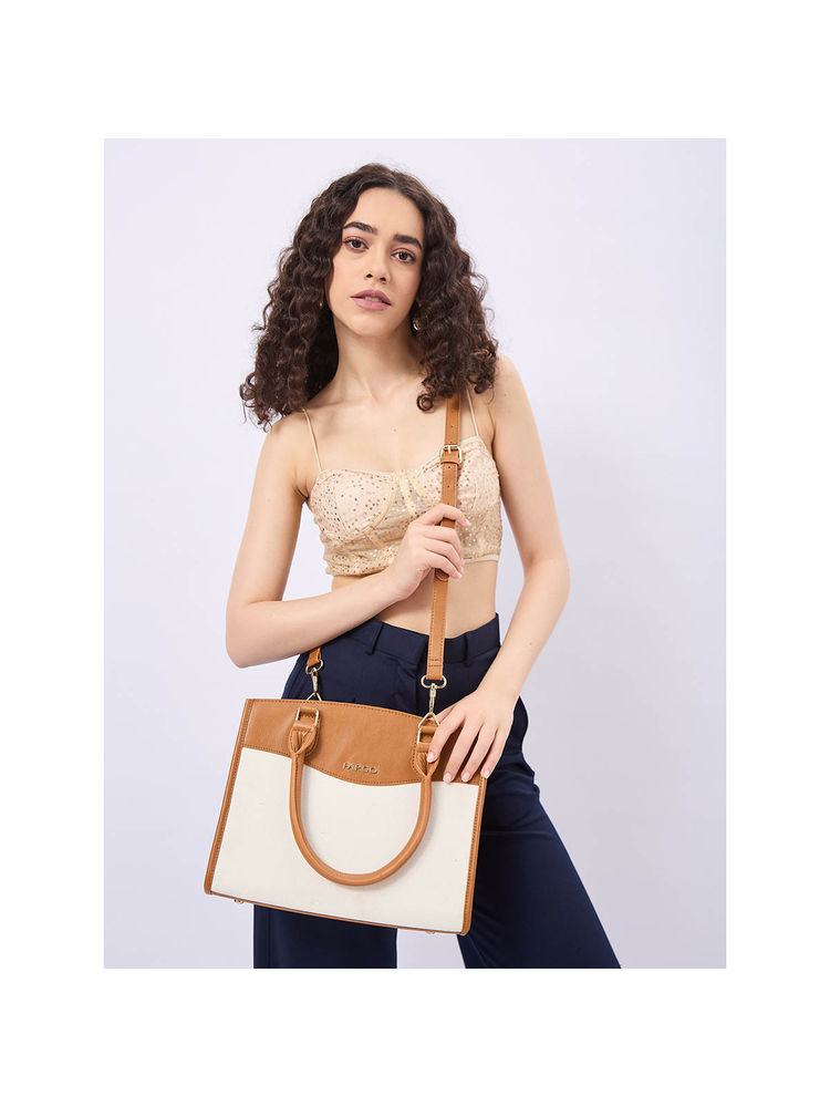 FARGO Emma Canvas and Vegan Leather Handbag (S)-picture-11