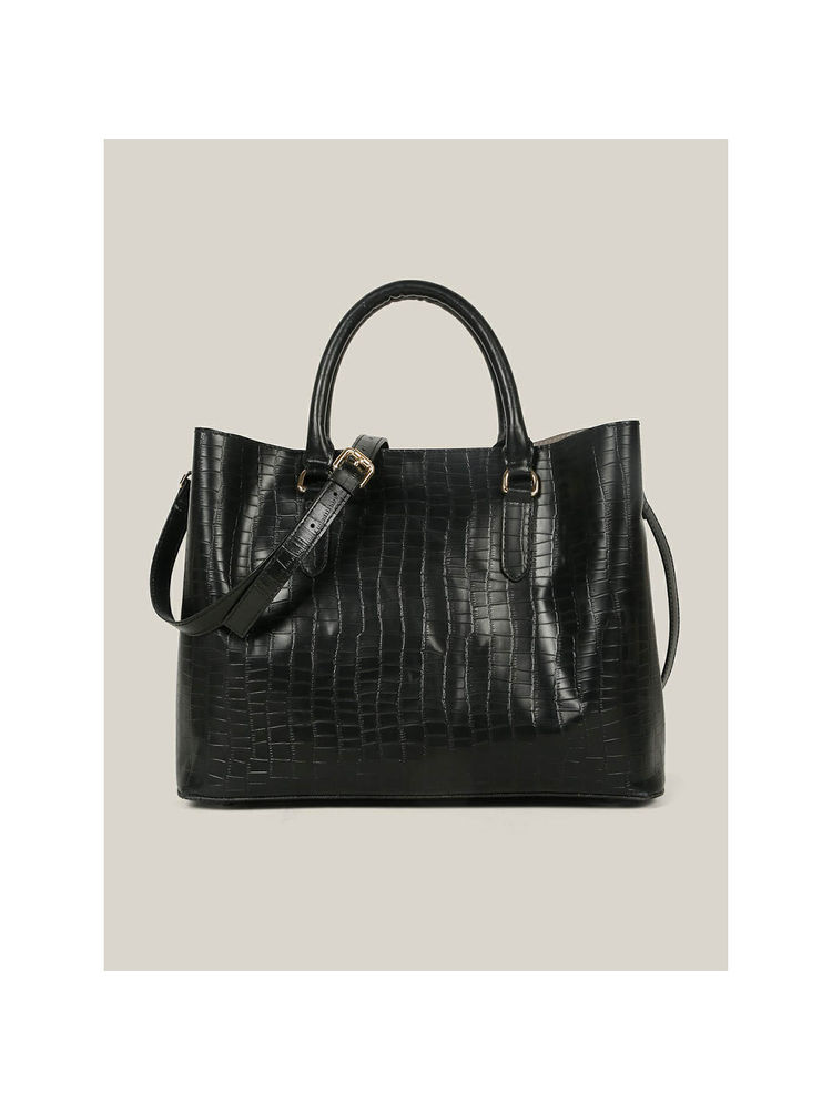 HATS OFF ACCESSORIES Black Women Stylish and Versatile Shoulder Bag with Detachable Strap-image-9