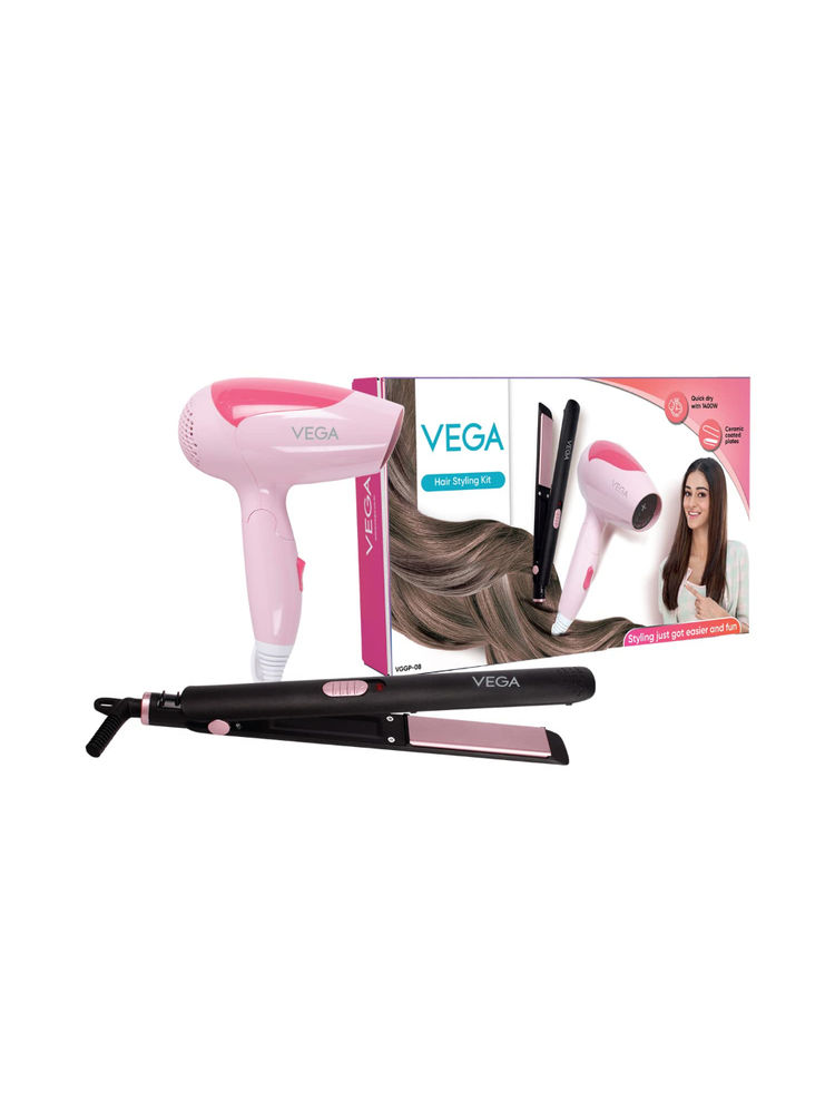 VEGA Hair Styling Combo Kit With Hair Straightener & Dryer (VGGP-08)