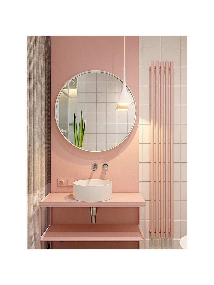 CasaGold 24 Inch White Round Mirror in Metal Frame-image-30