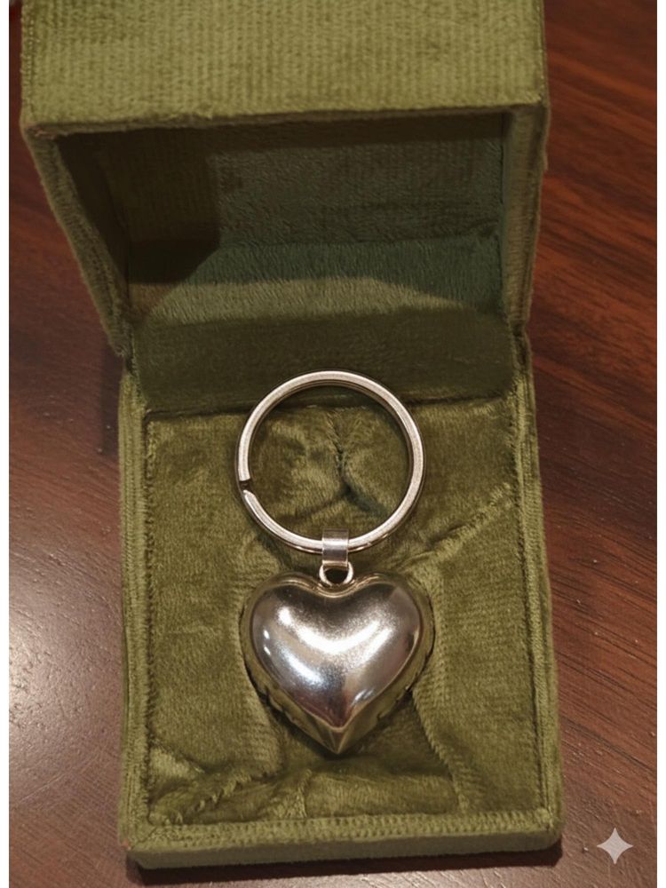SABERA Heart in Brass with Pure Silver Polish Keychain-picture-17