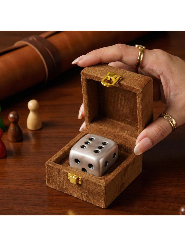 SABERA Luxury Silver Dice Paperweight with Premium Gift Box-picture-7