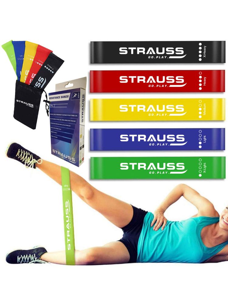 Strauss Exercise Latex Resistance Bands (Set of 5)