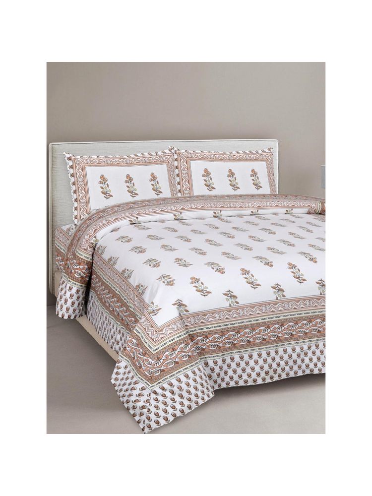 JAIPUR FABRIC 240 TC Cotton King Bedsheet For Double Bed with Pillow Covers-picture-14