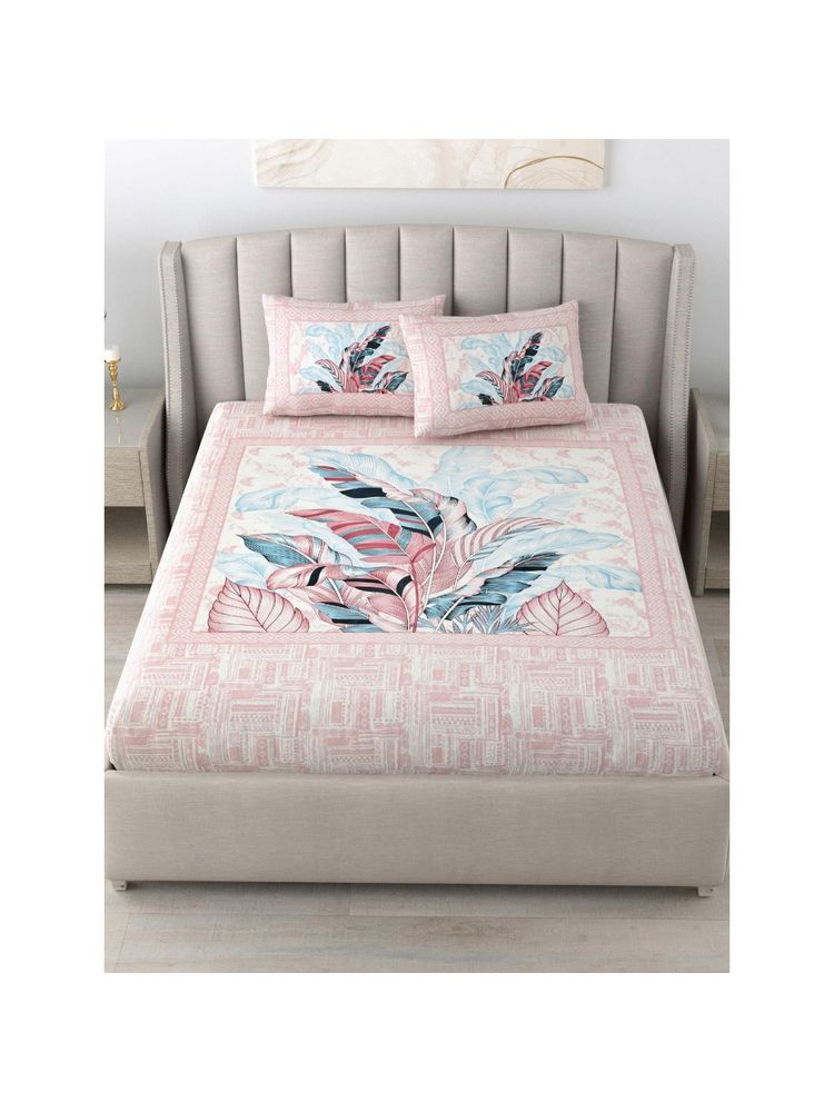 JAIPUR FABRIC 180 TC Cotton Printed Double Bed King Bedsheet with Pillow Covers-picture-11
