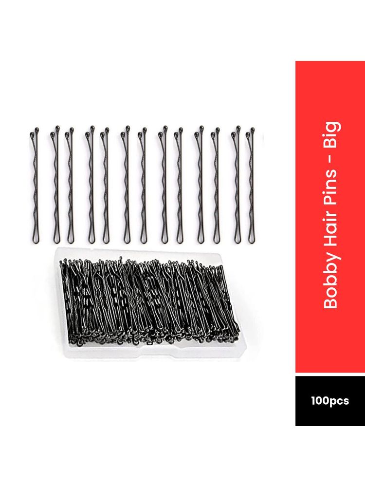 Bronson Professional 100 Pcs Bobby Hair Pins Big Thick Black Ball Tip Metal
