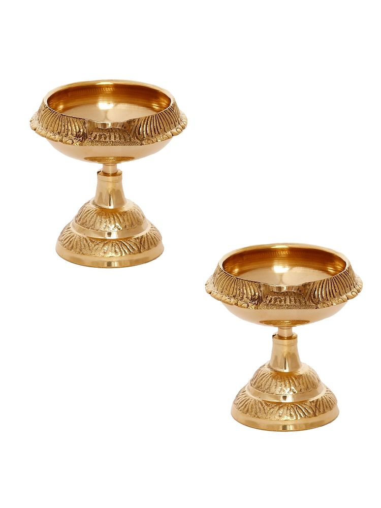 eCraftIndia Designer Brass Diyas (Set Of 2)-picture-19