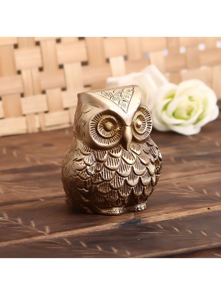 eCraftIndia Handcrafted Brass Owl Statue Bird Figurine-image-30