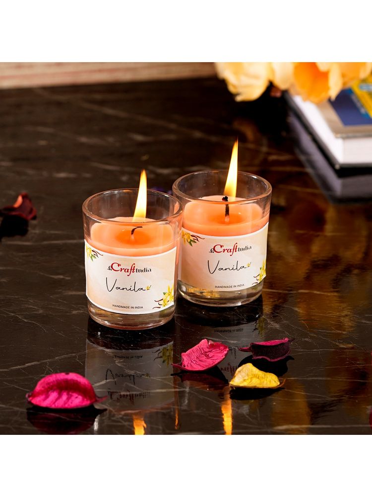 eCraftIndia Glass Vanilla Scented Candles (Set Of 2)-image-33
